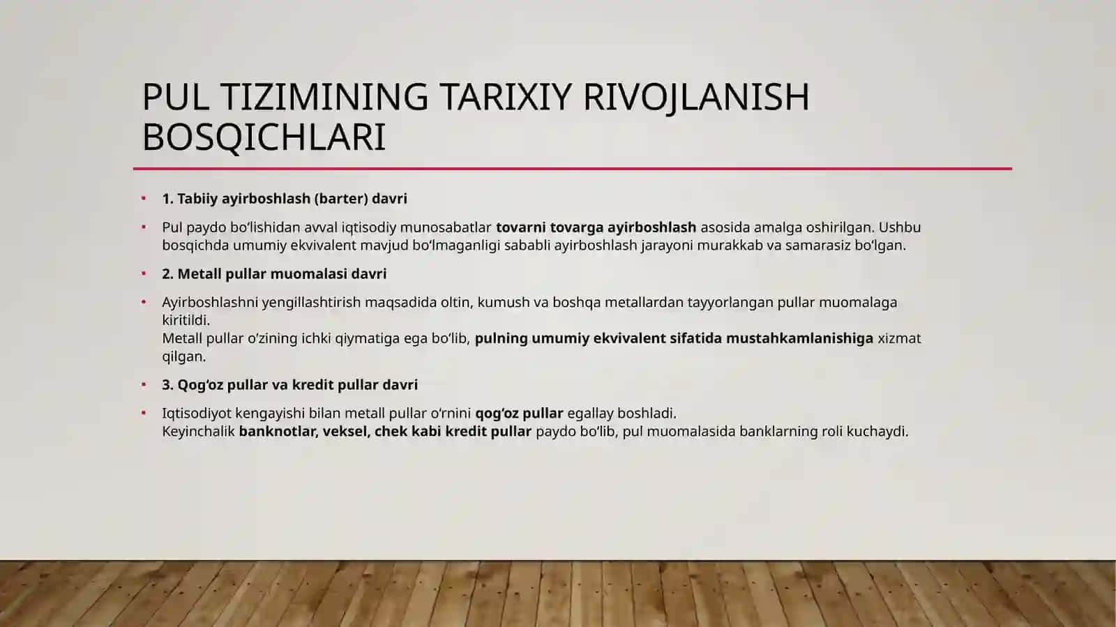 Oʻzbekiston Respublikasi pul tizimi va uning elementlari 4