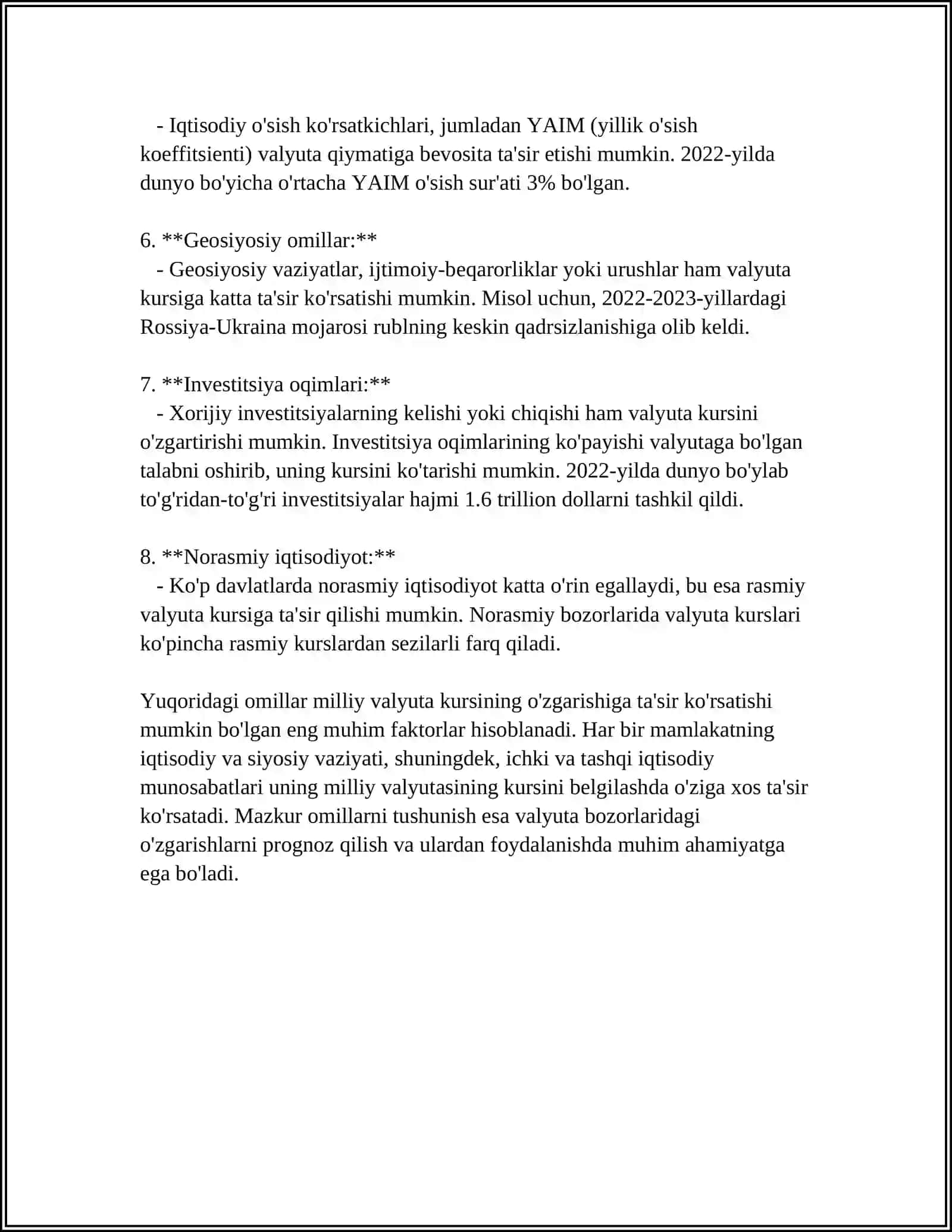 MAMLAKATIMIZ IQTISODIYOTIDA SODIR BOʻLAYOTGAN HODISALARNI TAHLIL ETISH VA MINI KEYS TAYYORLASH 4