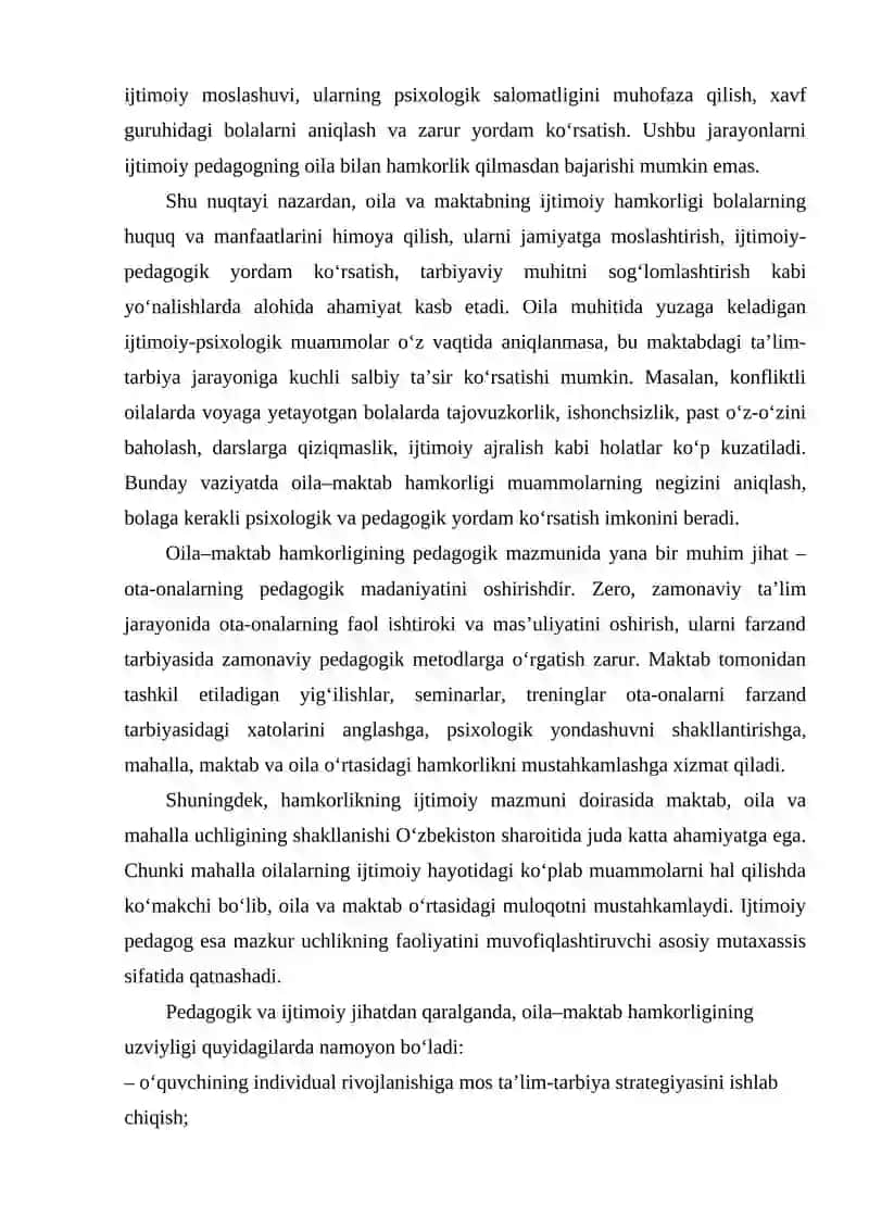Oila va maktab hamkorligining ijtimoiy pedagogik ahamiyati 4