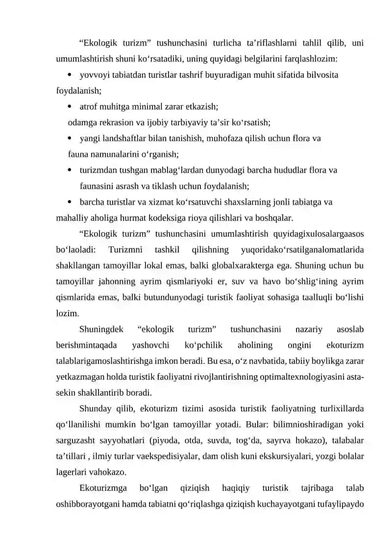 EKOTURIZM RIVOJLANISHI ASOSLARI 4