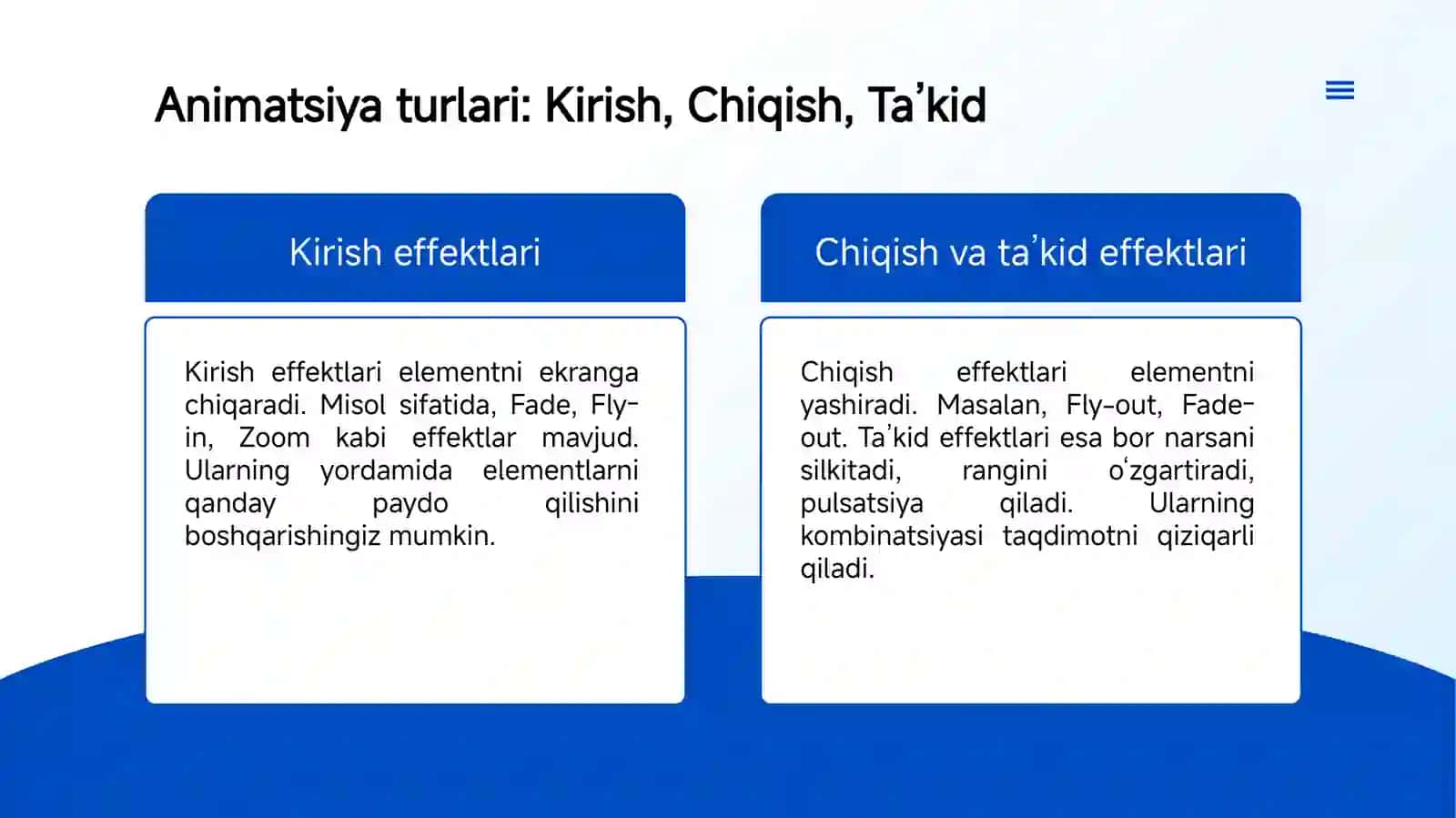PowerPoint Animatsiyalar: Qoida, Uslub, Ta’sir 4