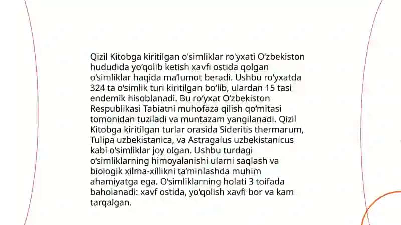 Qizil Kitobga kiritilgan o‘smlilkarni o‘rganish 4