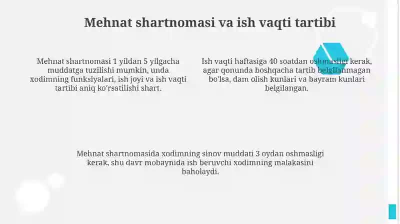 Mehnat huquqi va mehnat munosabatlariga kirish 4