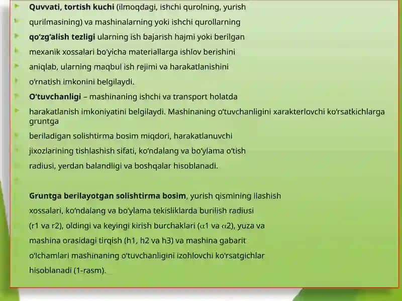 MELIORATSIYa VA QIShLOQ XO‘JALIGI TEXNIKALARIDAN FOYDALANIShKO‘RSATKIChLARI 4