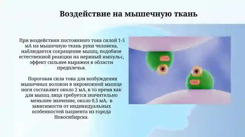 Механизм действия постоянного тока на ткани организма 4