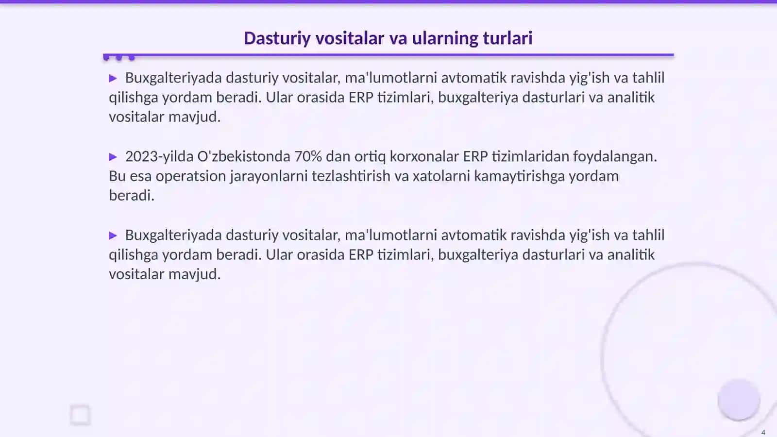 Buxgalteriyada tadqiqot va tahlil: dasturiy vositalar orqali amalga oshirish 4