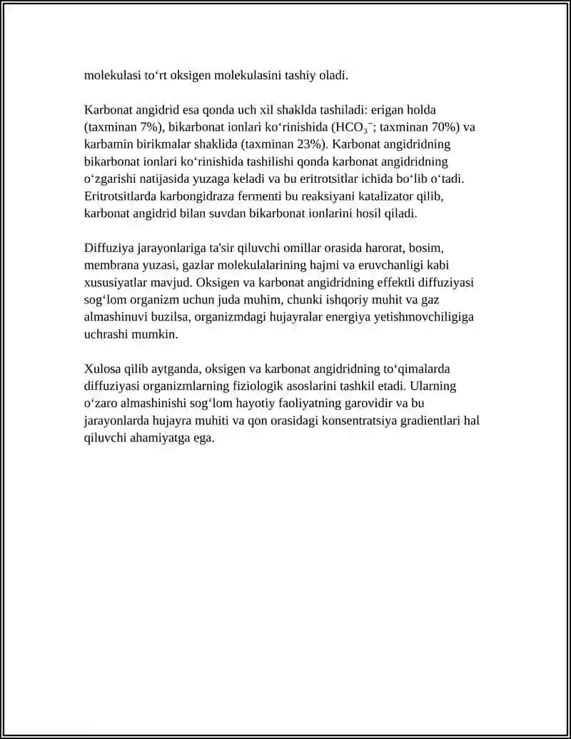 TOʻQIMALARDA GAZ ALMASHINUVI VA NAFAS OLISHNING BOSHQARILISHI 4
