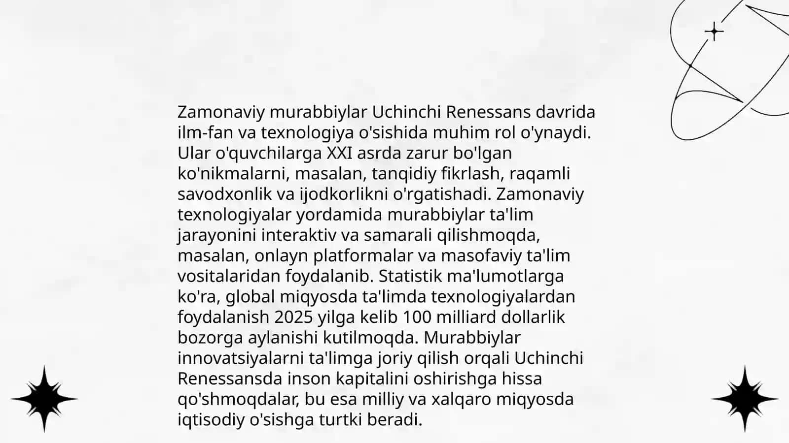 Uchinchi Renessansni bunyod etishda murabbiy va tarbiyachilarning o'rni 4