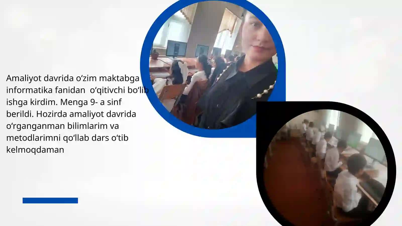 AMALIYOT DAVRIDA PEDAGOGIK MAHORATNI OSHIRISH MAQSADIDA 8-9 SINFLARNING INFORMATIKA VA MATEMATIKA DARSLARINI KUZATDIM 4