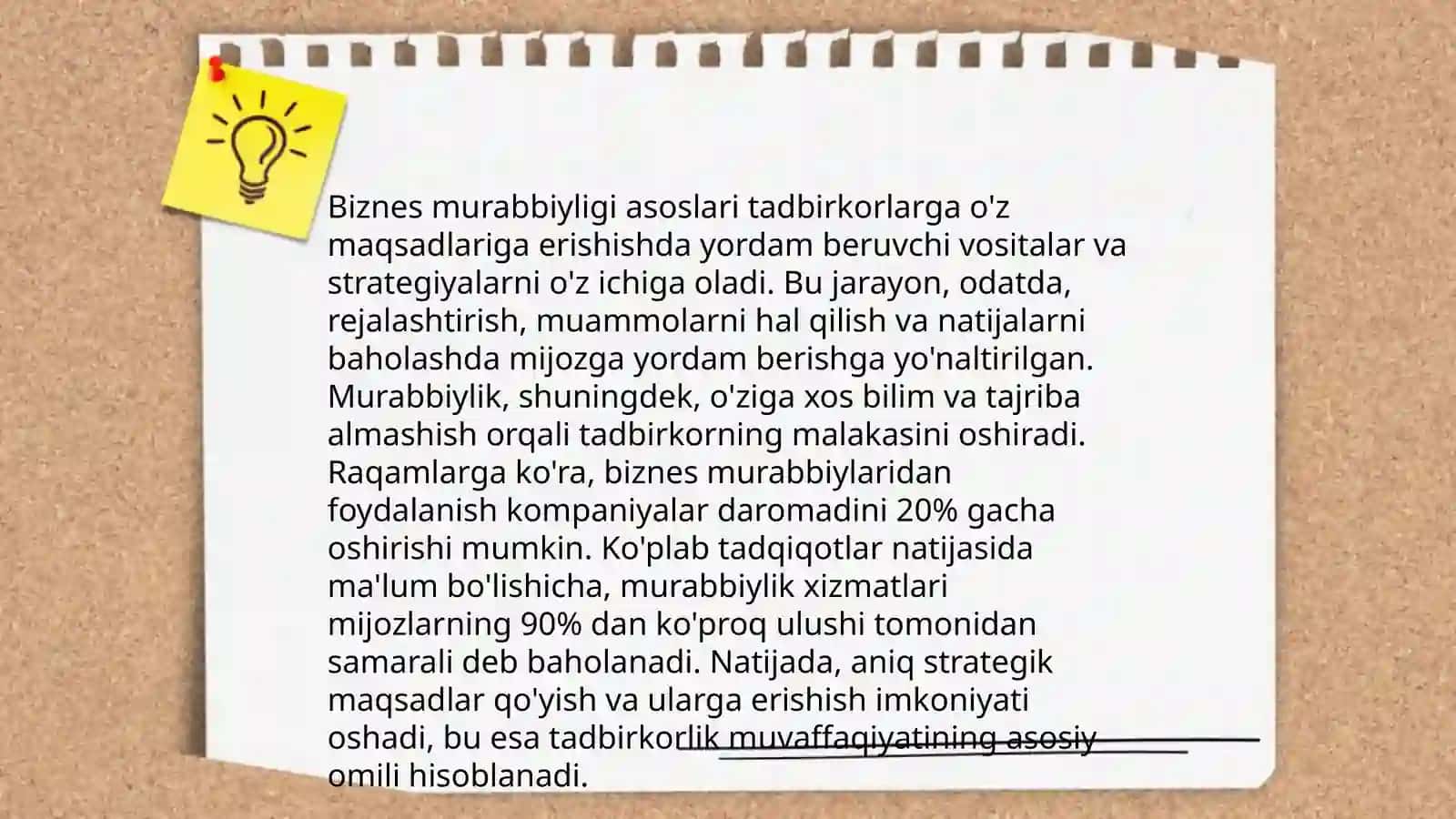 Tashkilotning maqsadlarini va biznes murabbiyligi metodologiyasi 4