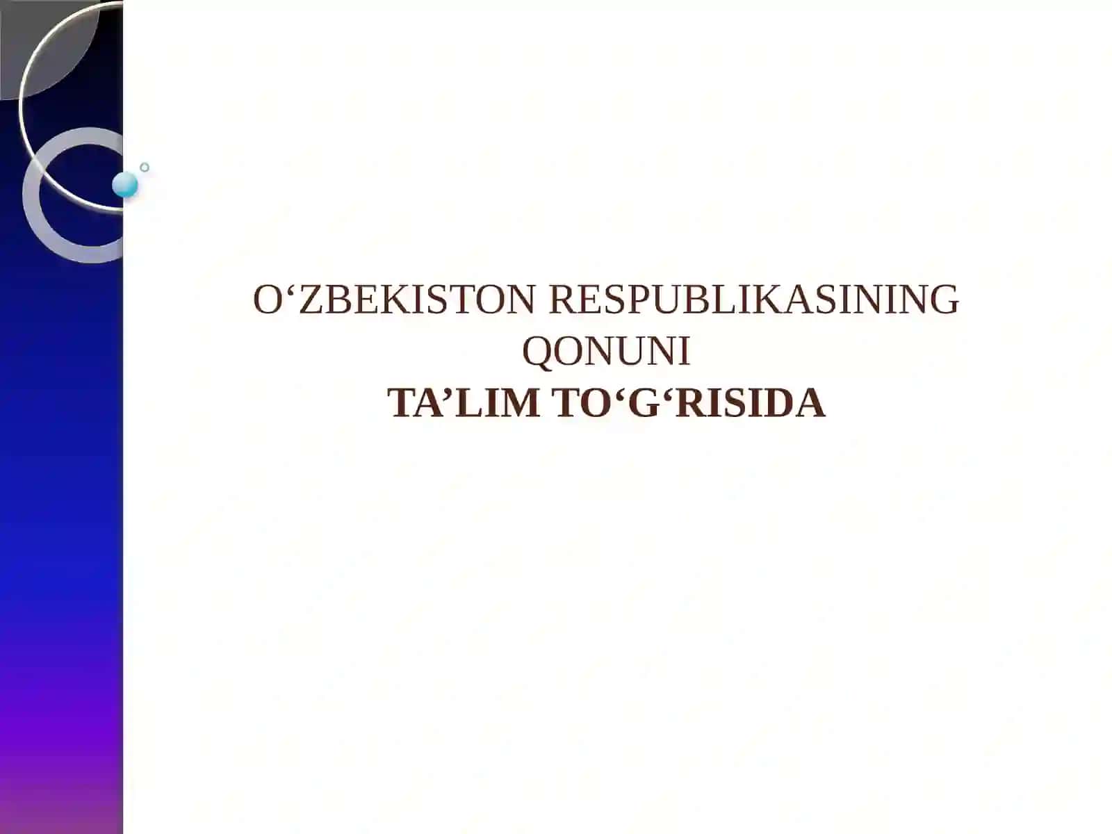 O‘ZBEKISTON RESPUBLIKASINING QONUNITA’LIM TO‘G‘RISIDA 4
