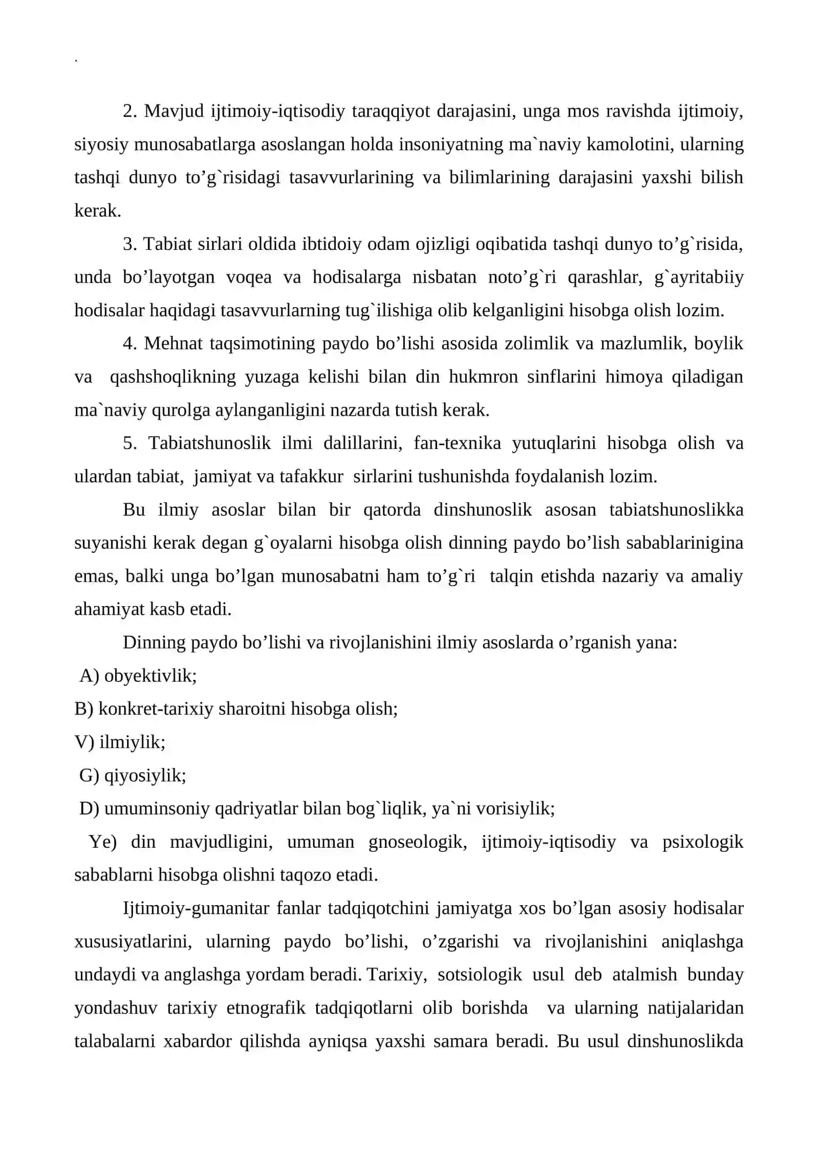Diniy ong asoslarining shakllanishi 4