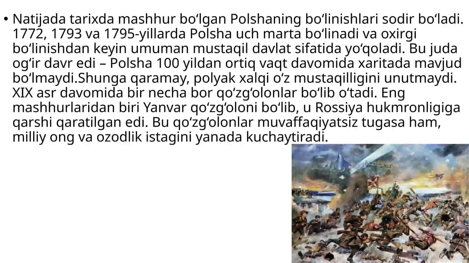 Polsha yangi davrda tarixiy rivojlanishning asosiy voqealari va jarayonlari 4