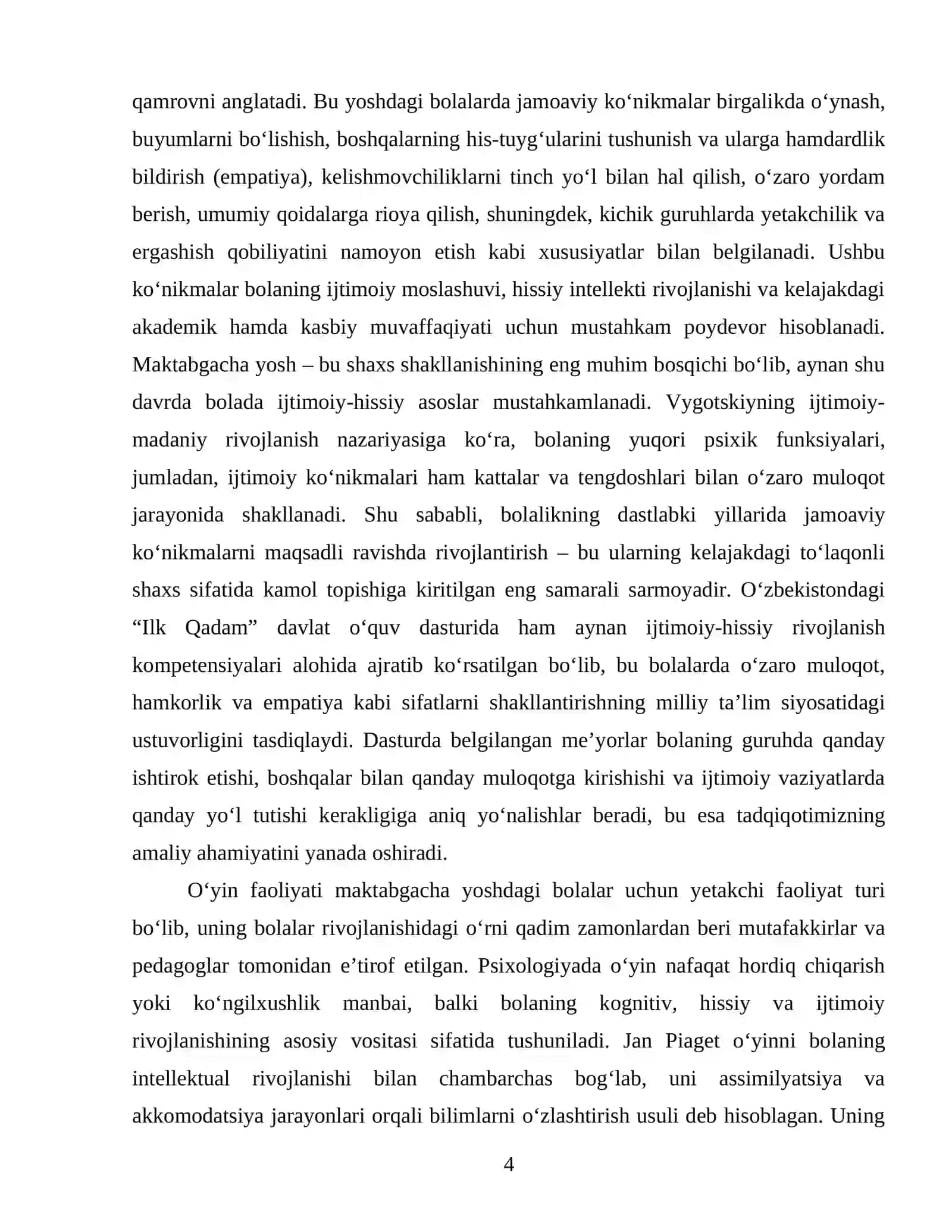 Maktabgacha yoshdagi bolalarda jamoada ishlash ko‘nikmalarini shakllantirishda o‘yinlarning roli 4