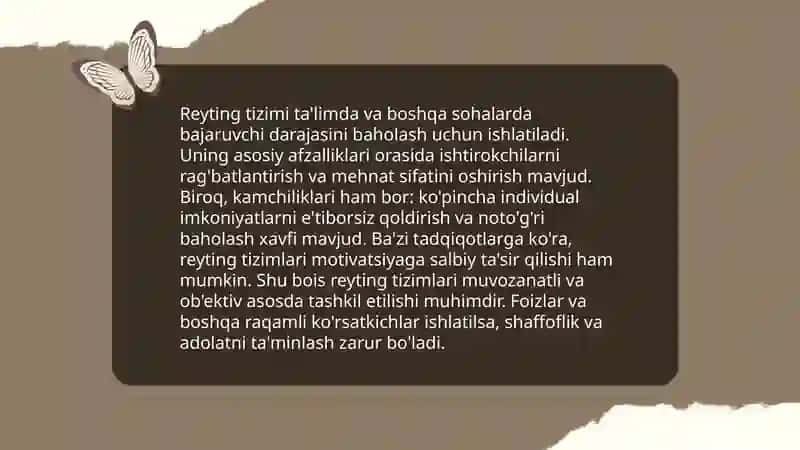 O'quvchilarning bilim darajasini baholash metodikasi 4