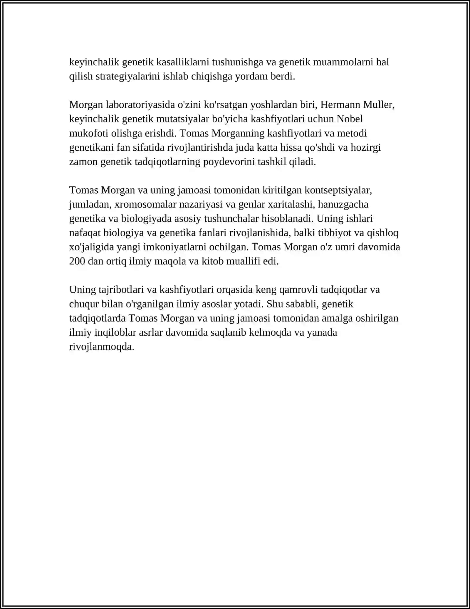 TOMAS MORGANNING XROMOSOMA NAZARIYASI.JINS GENETIKASI 4