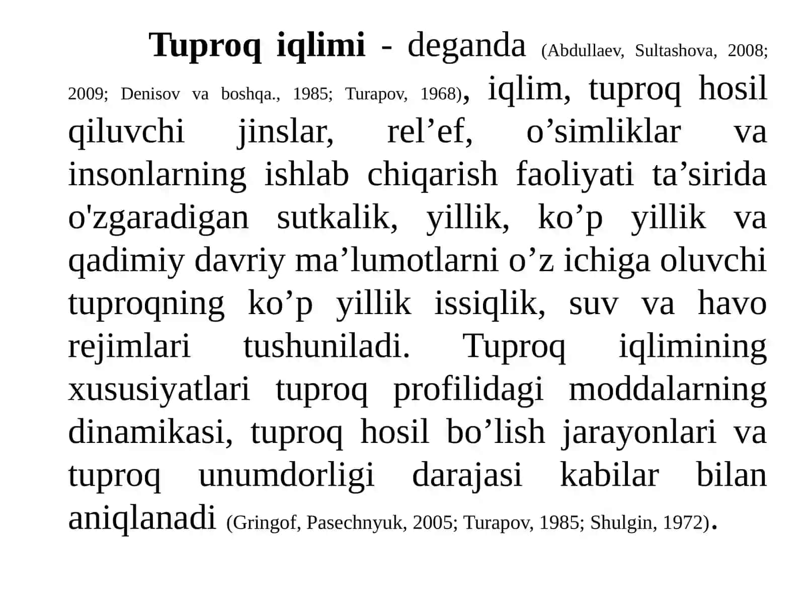 Tuproq iqlimshunosligi fanini o'rganishning ahamiyati 4
