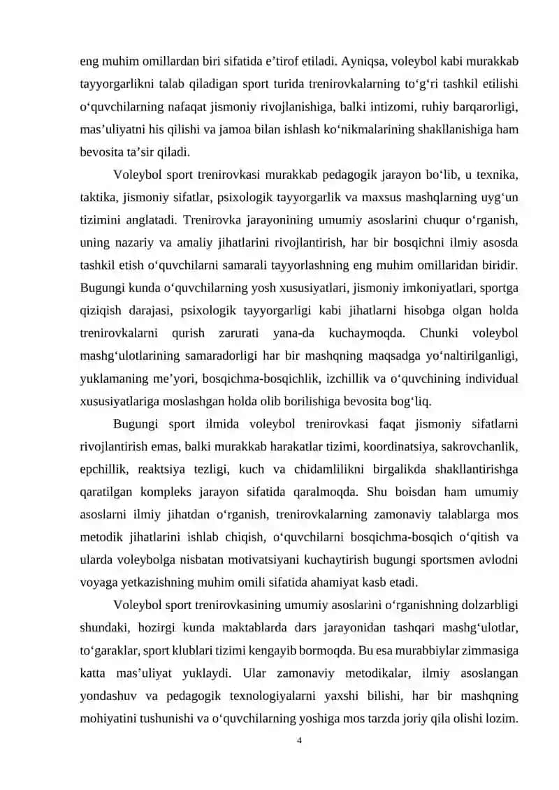 Voleybol sport trenirovkasining umumiy asoslari 4