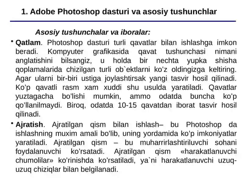 Adobe Photoshop dasturi va uning asosiy buyruqlari 4