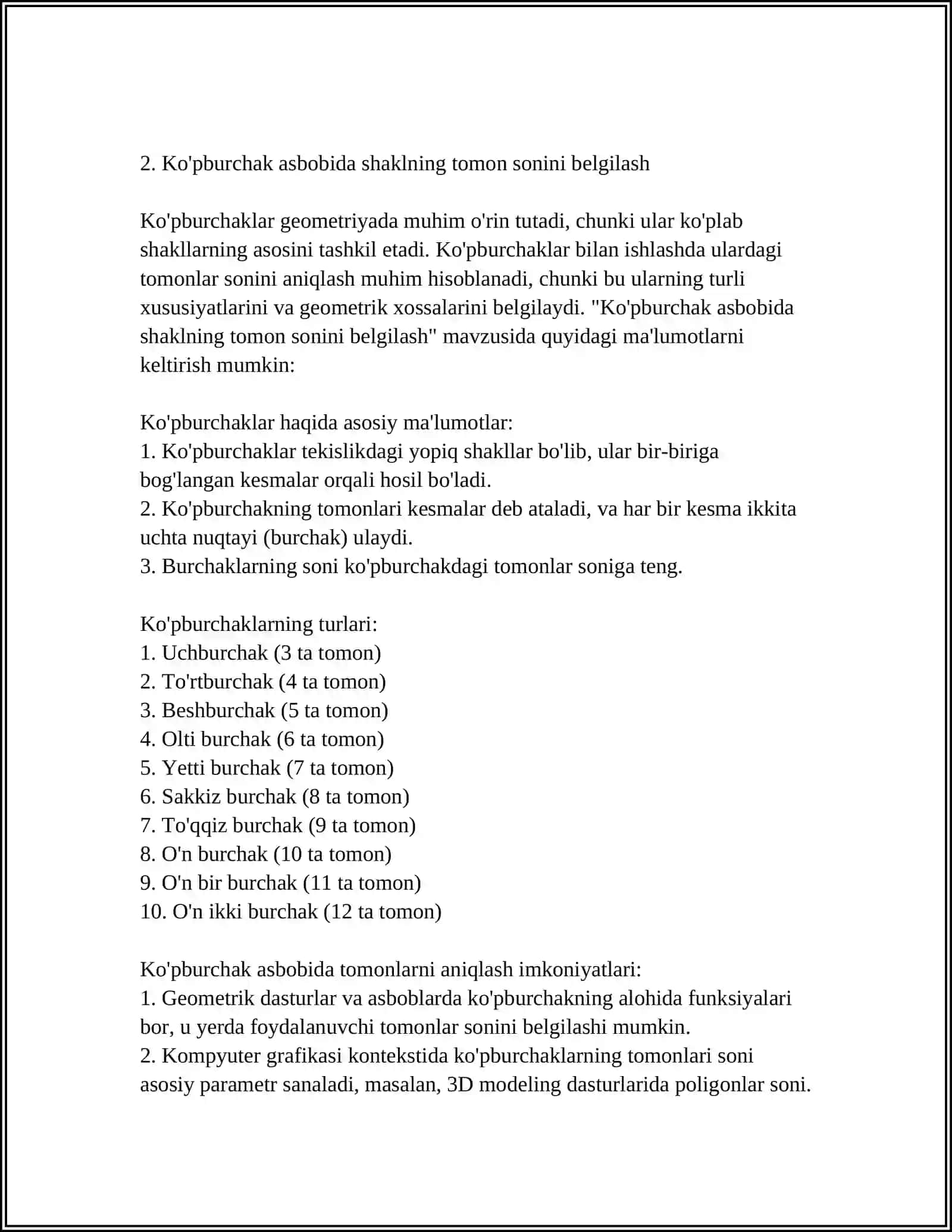 CORELDRAW DASTURIDA POLIYGON USKUNASI BILAN ISHLASH 4