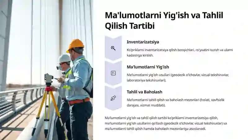 Avtomobil Yo'l Ko'priklari Kadastri: Hujjatlar To'plami 4