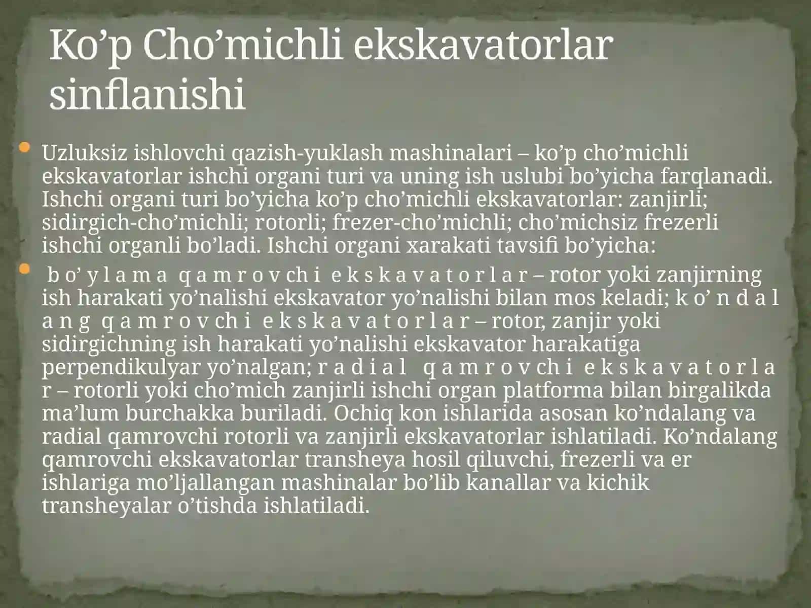Ko’pcho’michlikaryerEkskavatorlarniishlatish,tamirlashvasozlashnio’rganish 4
