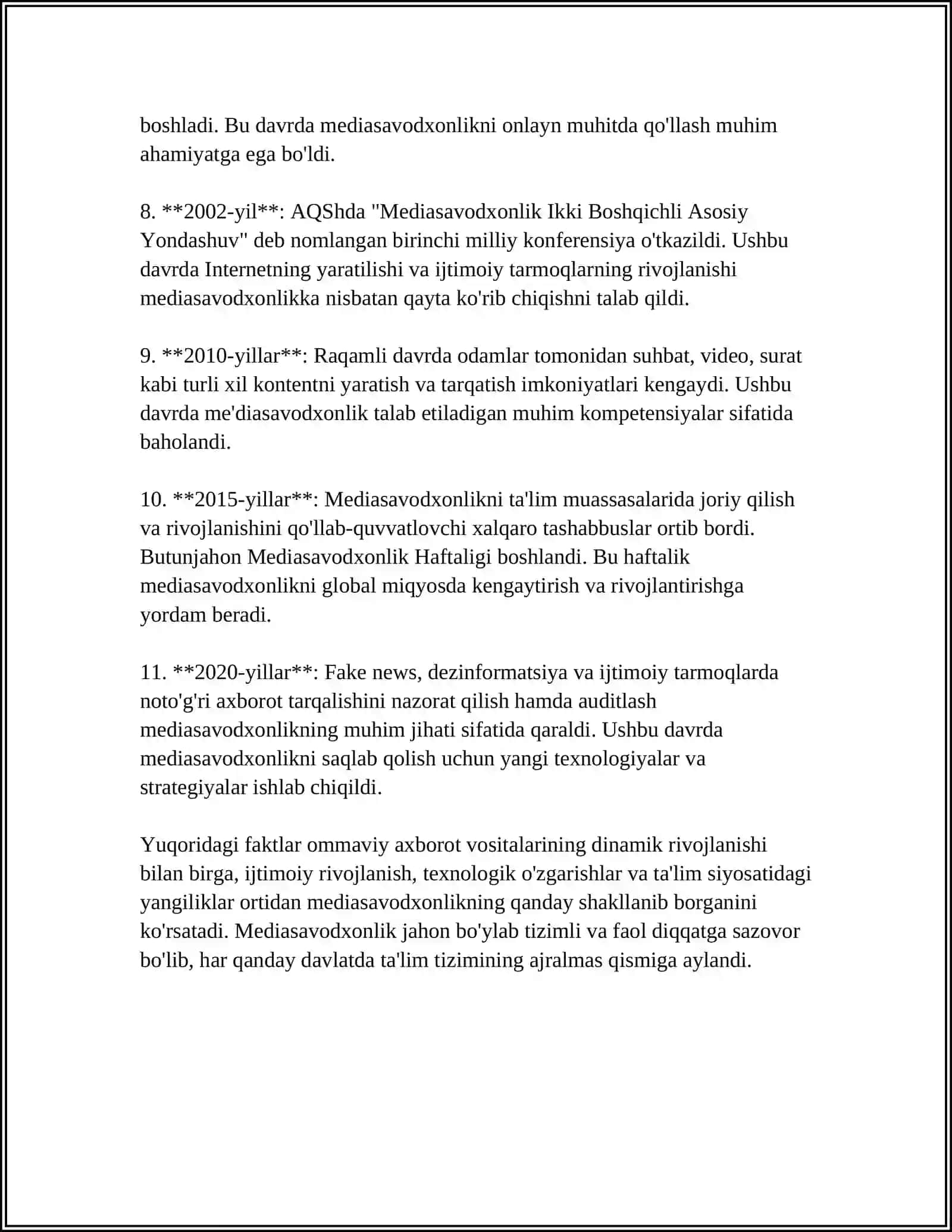 MEDIASAVODXONLIK VA AXBOROT MADANIYATI EVOLYUTSIYASI HAMDA JAMIYATDAGI AHAMIYATI 4