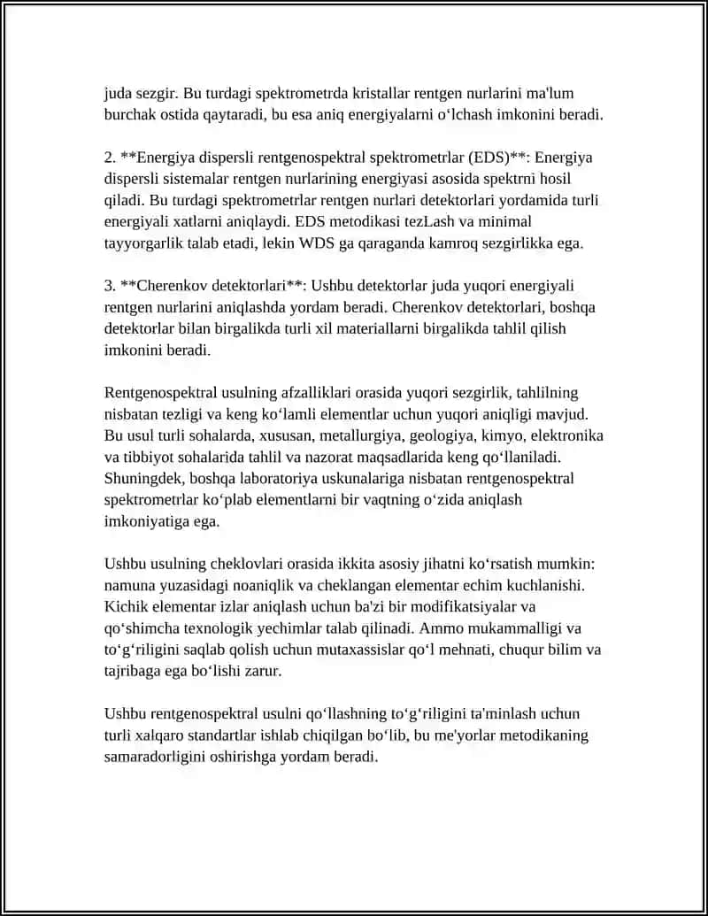 Rentgenospektral usul. Lyuminescent taxlil 4