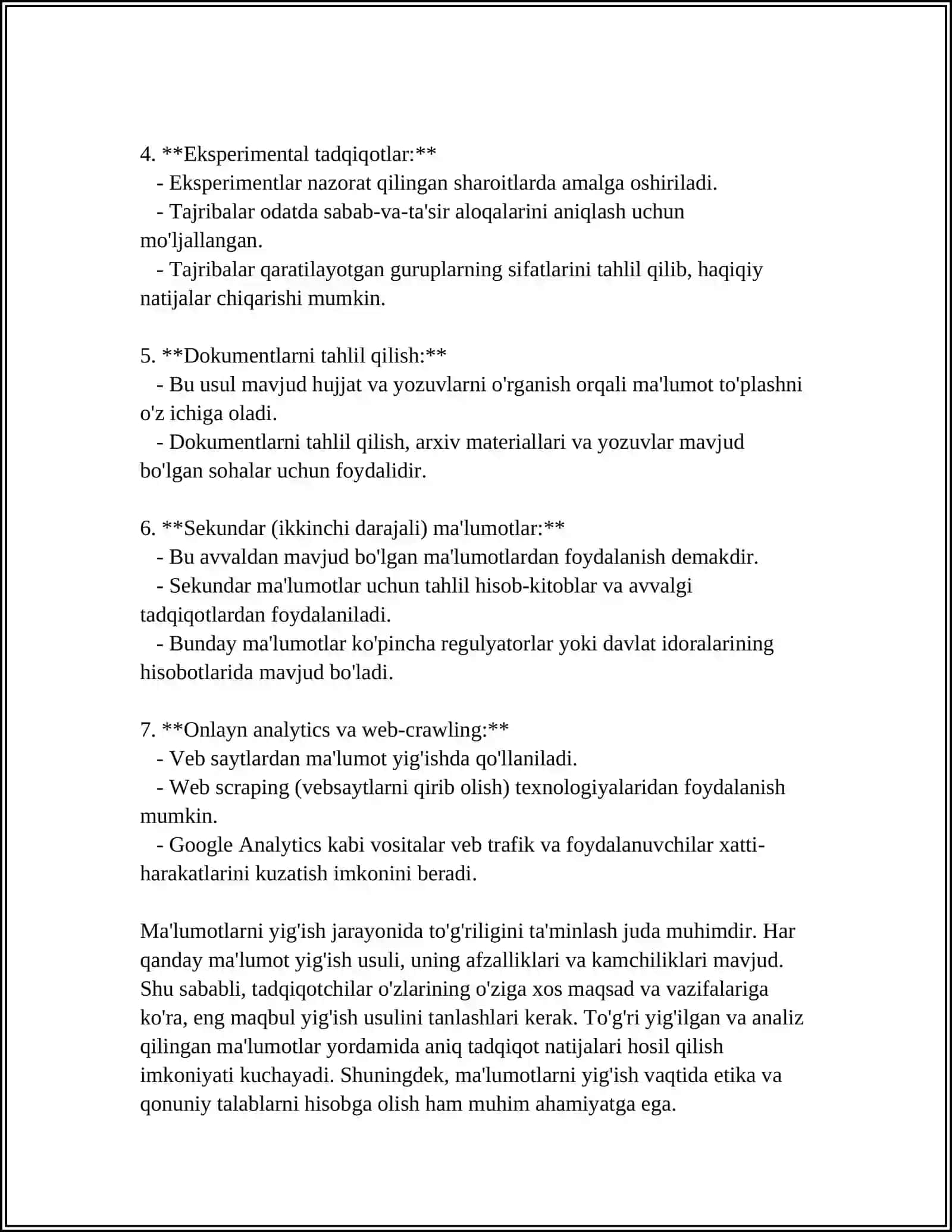 ILMIY TADQIQOTDA AXBOROT BILAN ISHLASH 4