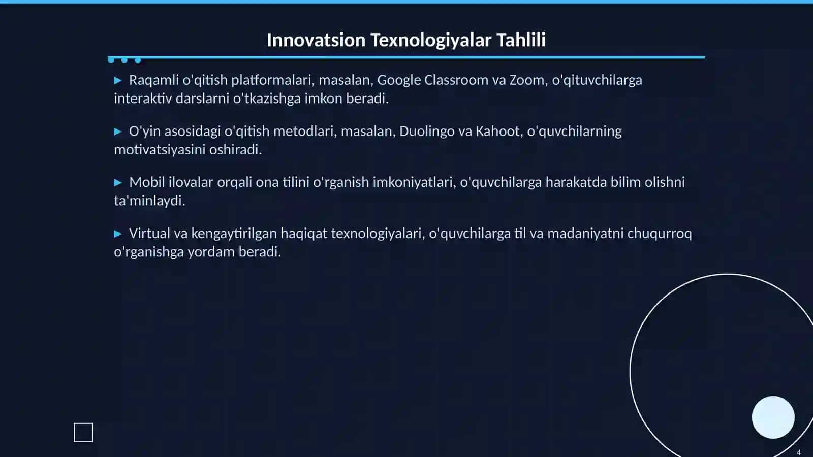 Boshlang’ich Sinflarda Ona Tili O'qitishda Innovatsion Texnologiyalar 4
