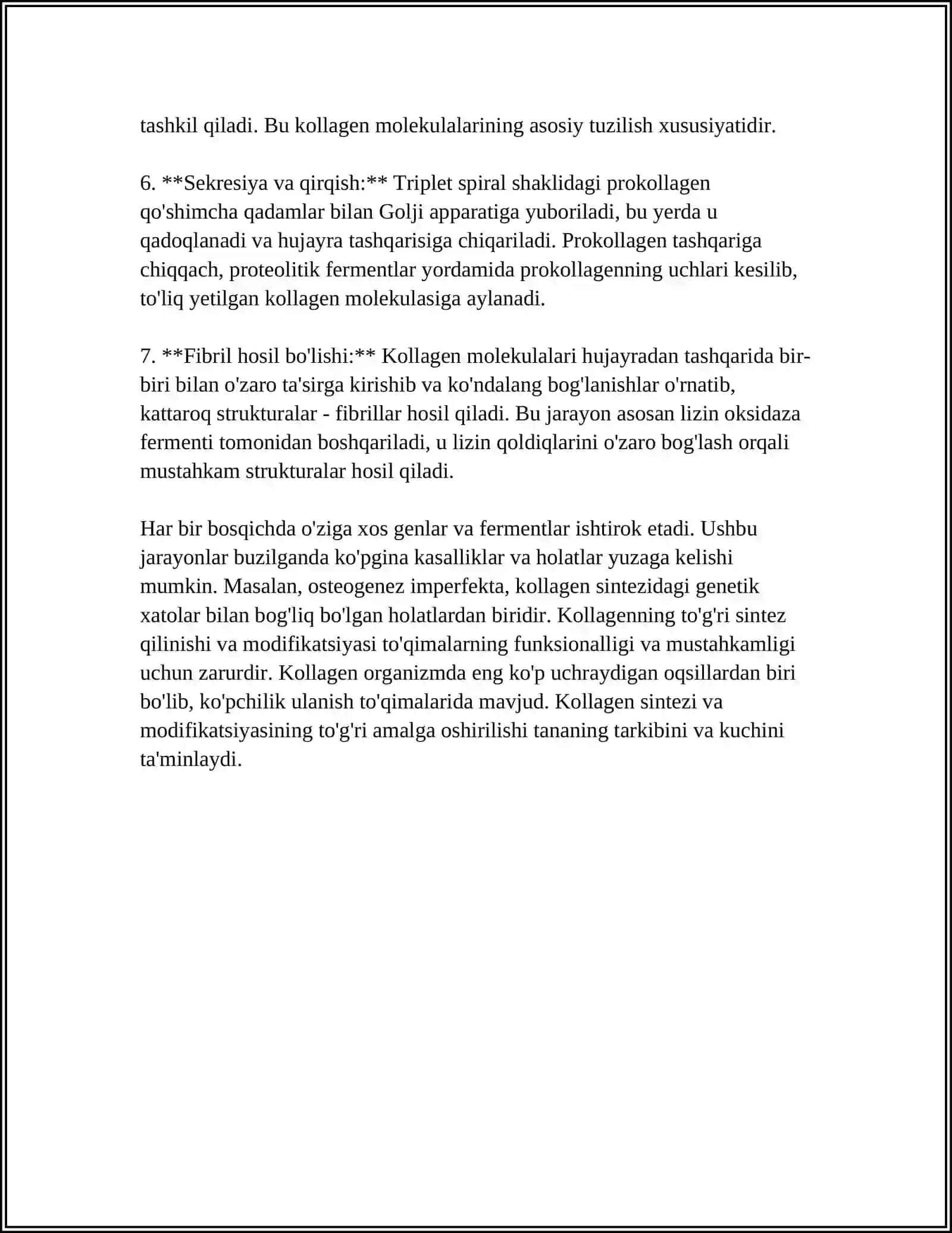 KOLLAGEN VA ELASTIN SINTEZI.ULARNING KASALLIKLARI 4