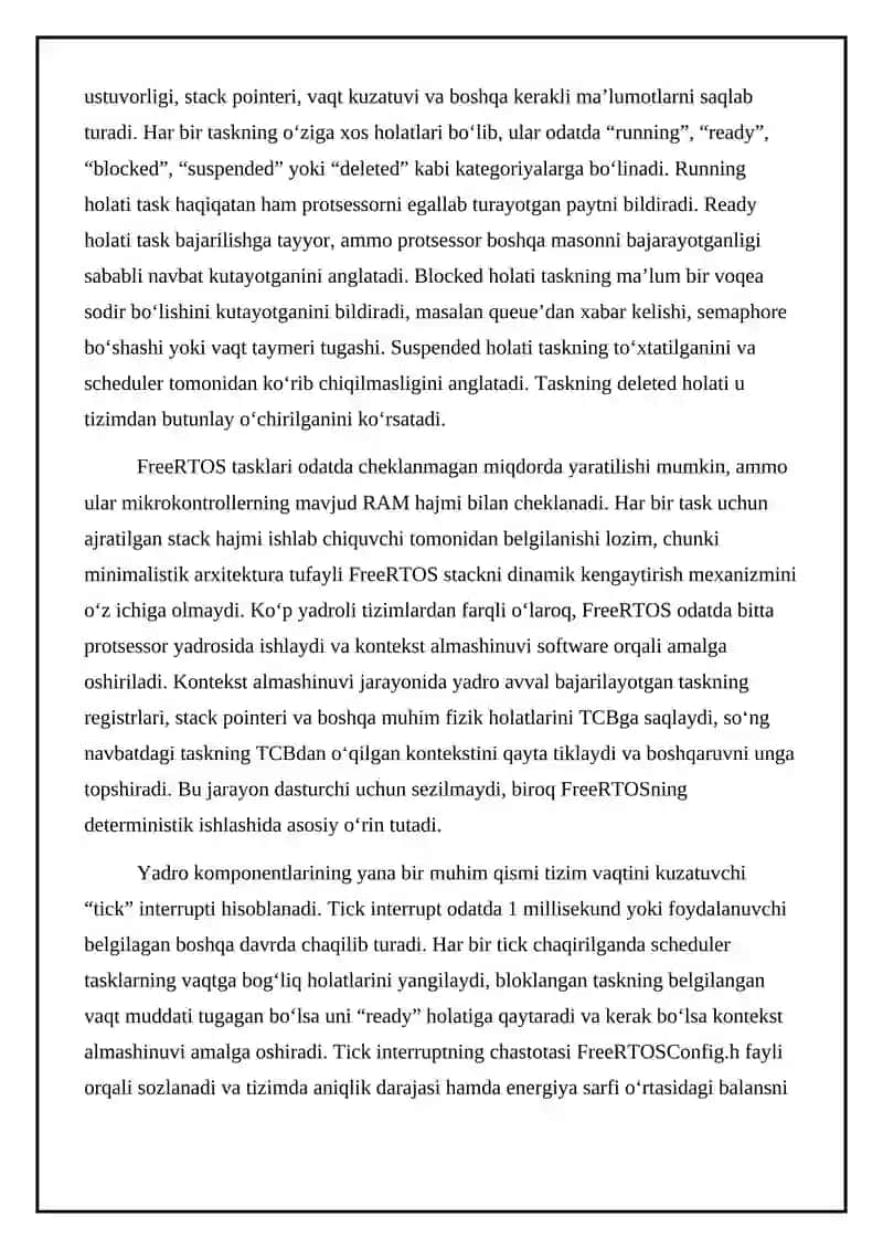 FreeRTOS operatsion tizimi arxitekturasi 4