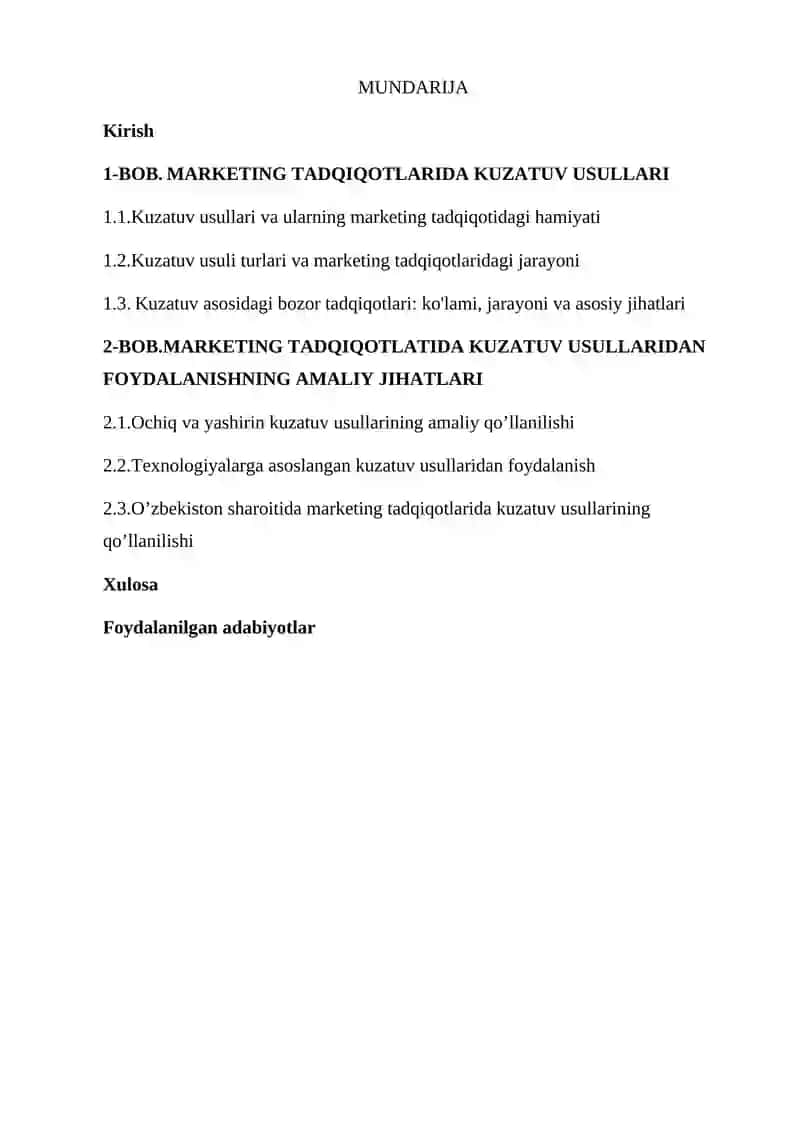Marjeting tadqiqotlari Kurs ishi 4