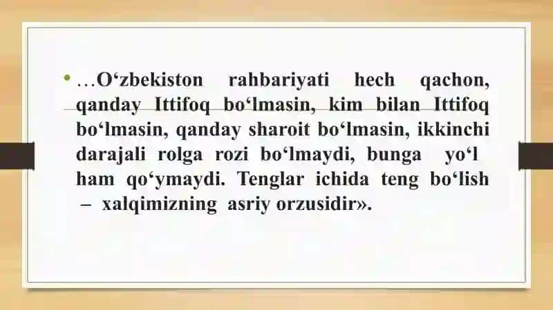 MUSTAQIL O‘ZBEKISTON RESPUBLIKASINING TASHKIL TOPISHI  VA UNING TARIXIY AHAMIYATI. 4