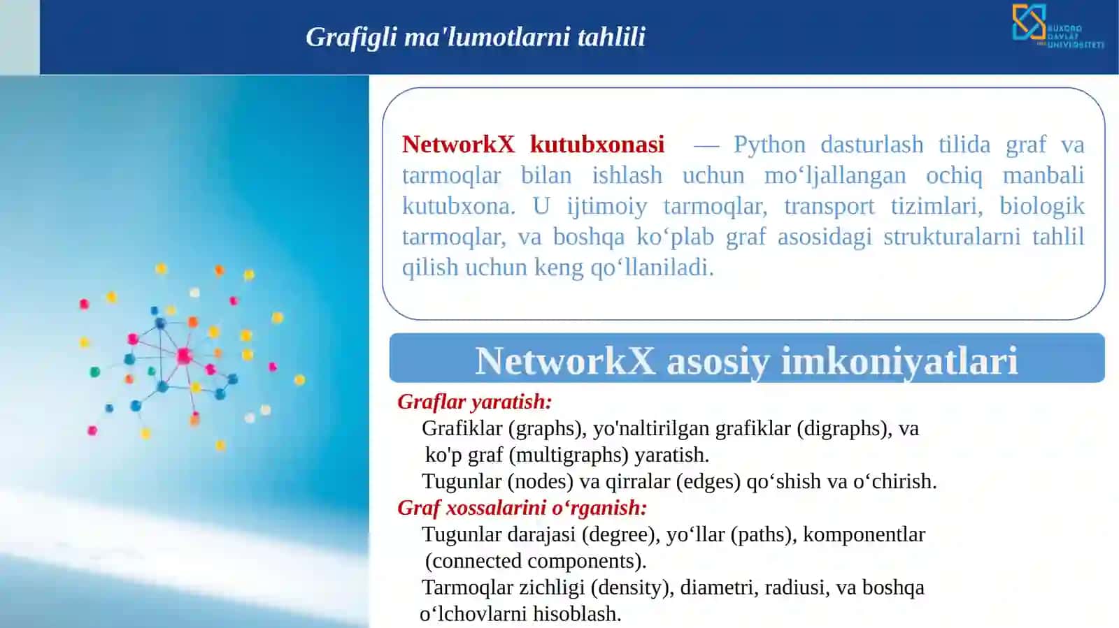 Grafigli ma'lumotlarni tahlil qilish 4