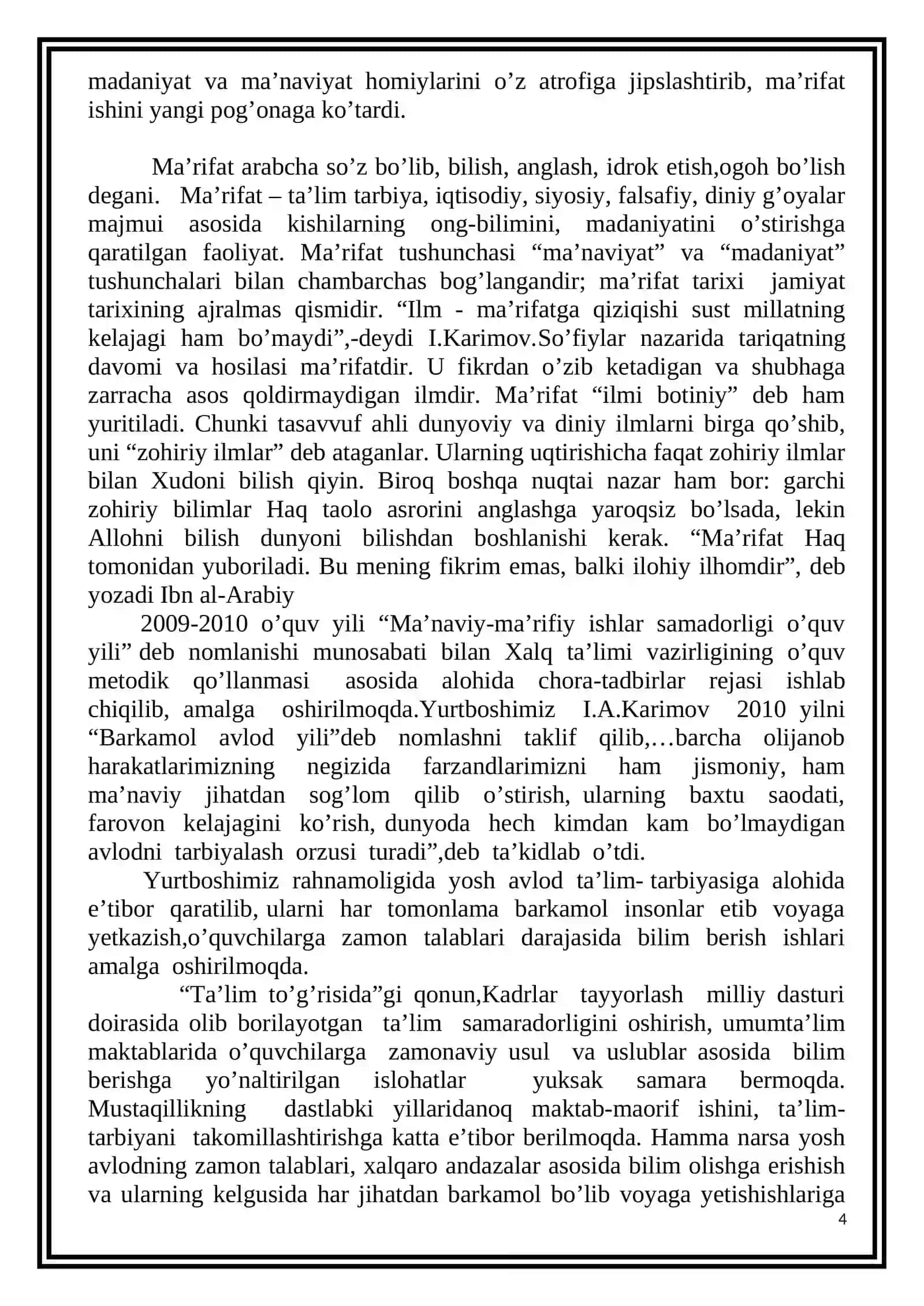 Ta’limda ma’naviy-ma’rifiy ishlar samaradorligi 4