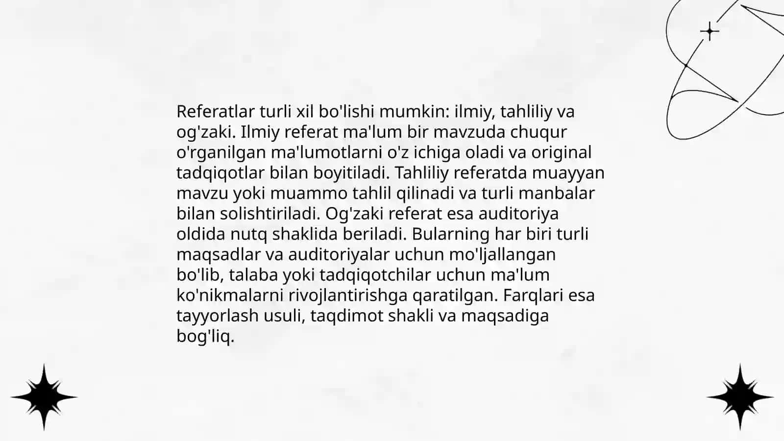 Referatning Turlari va Xususiyatlari 4