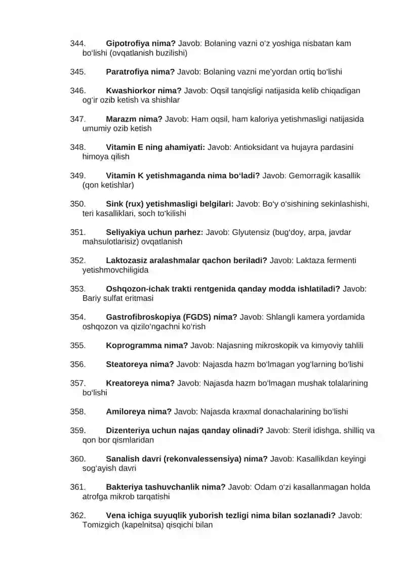 tibbiyot fanidan savol javoblar 5 qism 4