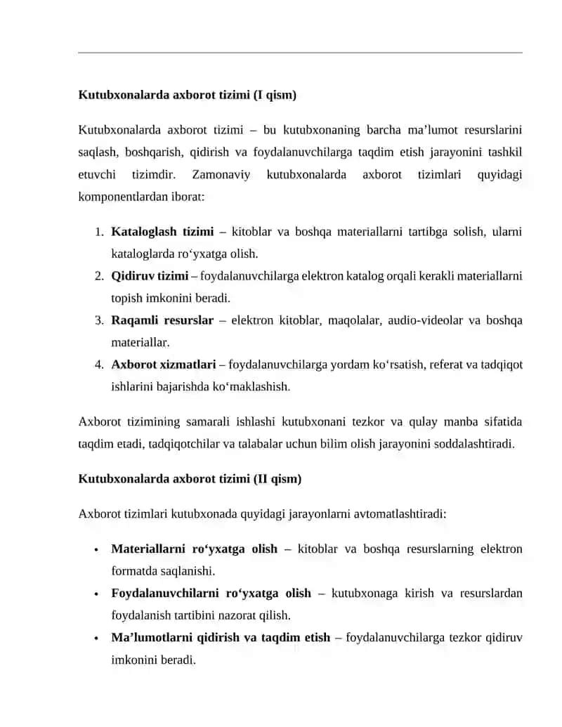 Dunyoning yirik kutubxonalari va ulardagi axborot tizimi 4