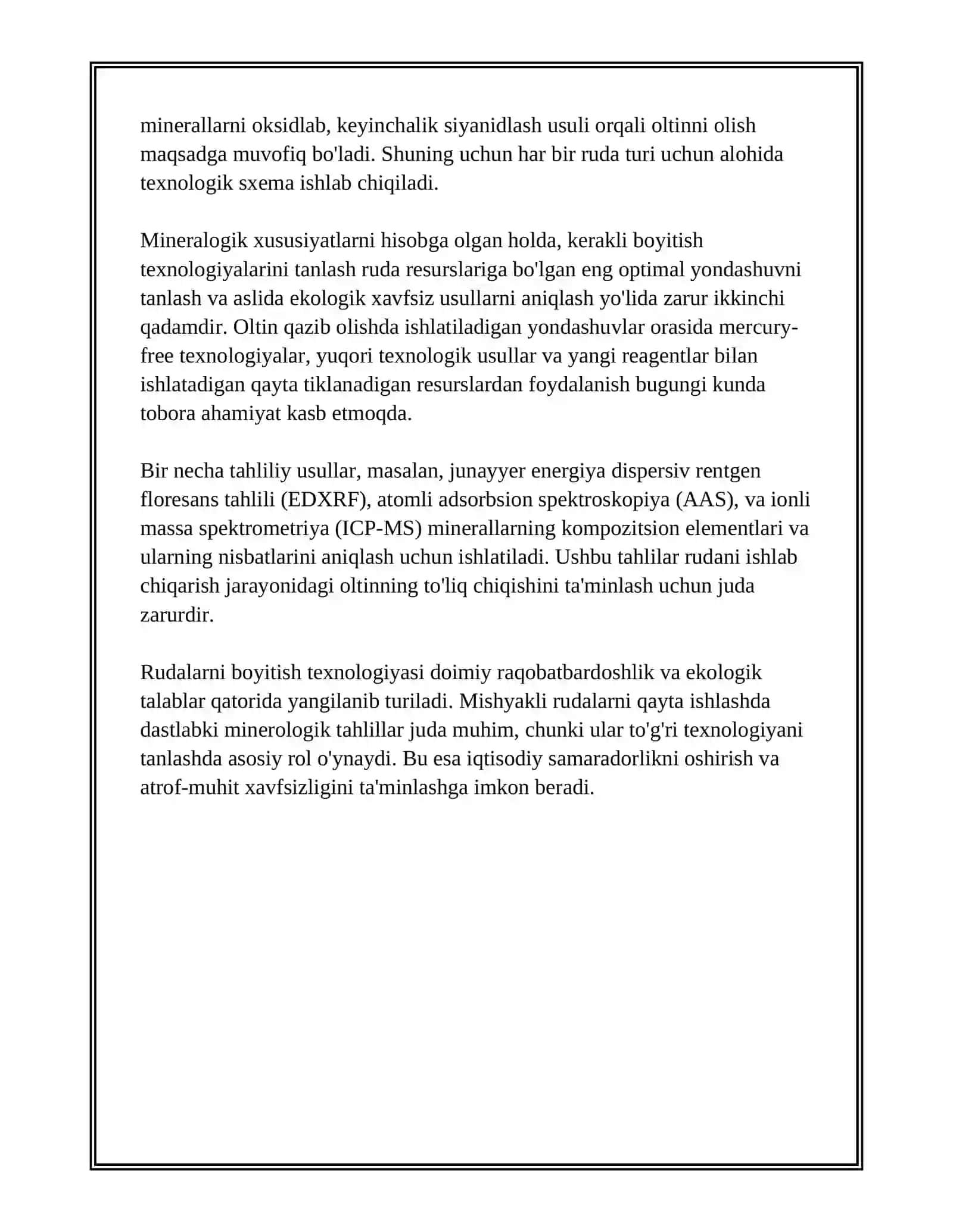 Oltin-Mishyakli Rudalarni Boyitish Texnologiyasi 4