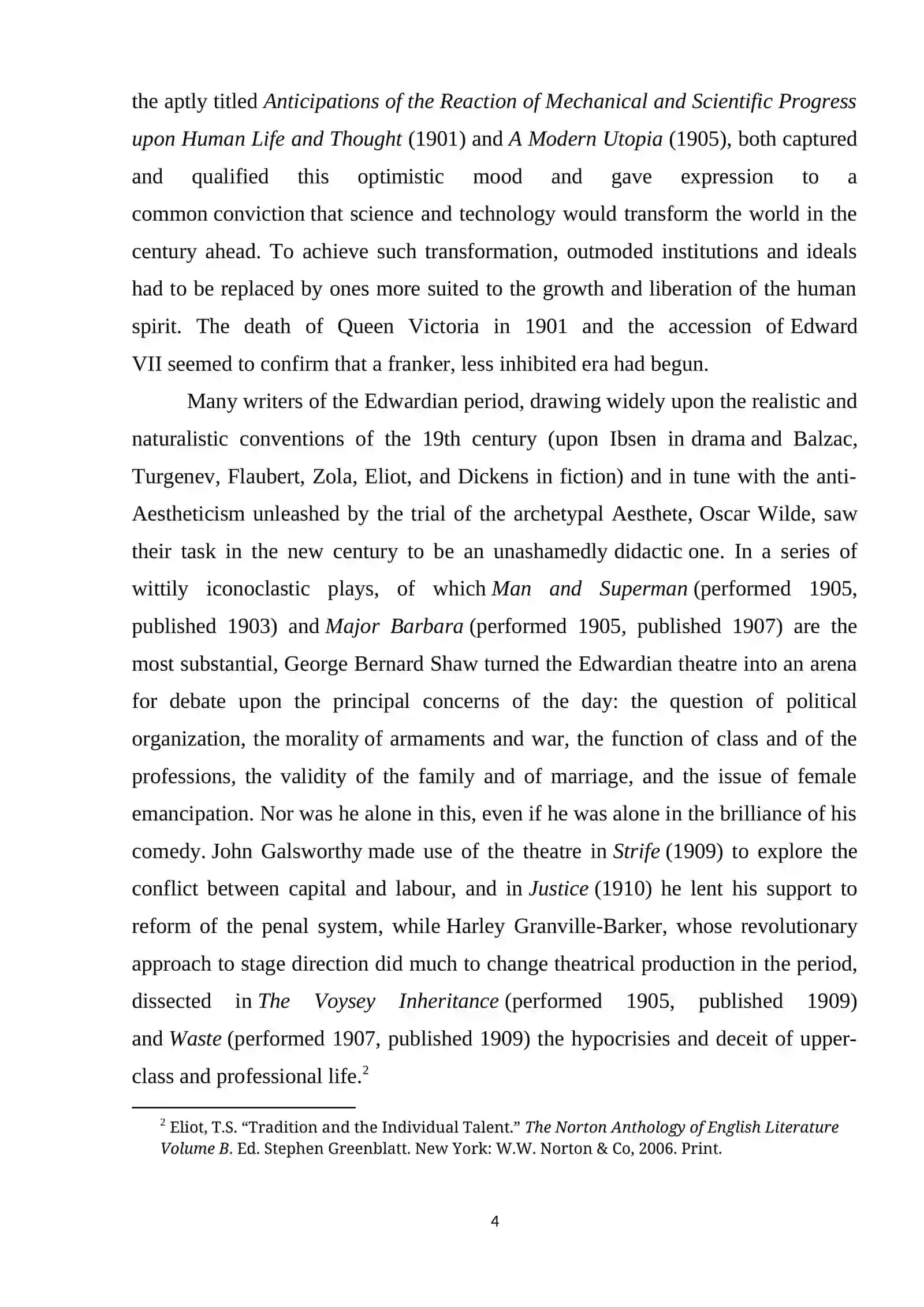 Course work on 20th Century Literary Narratives 4