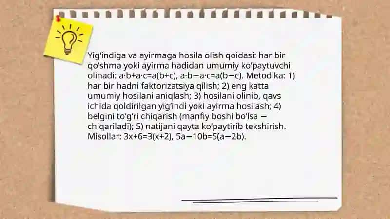 Hosila va uning ustida amallar bajarish metodikasi 4