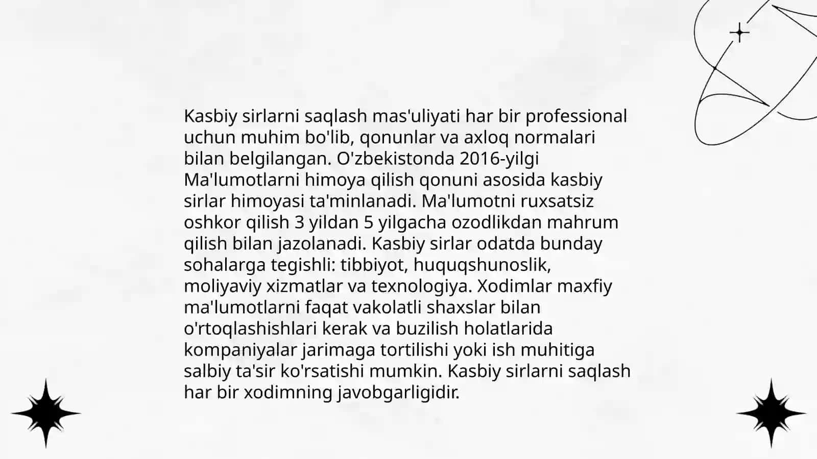 MAXFIYLIK QOIDALARI MIJOZNING ROZILIGIGA ZARAR KELTIRISHI 4