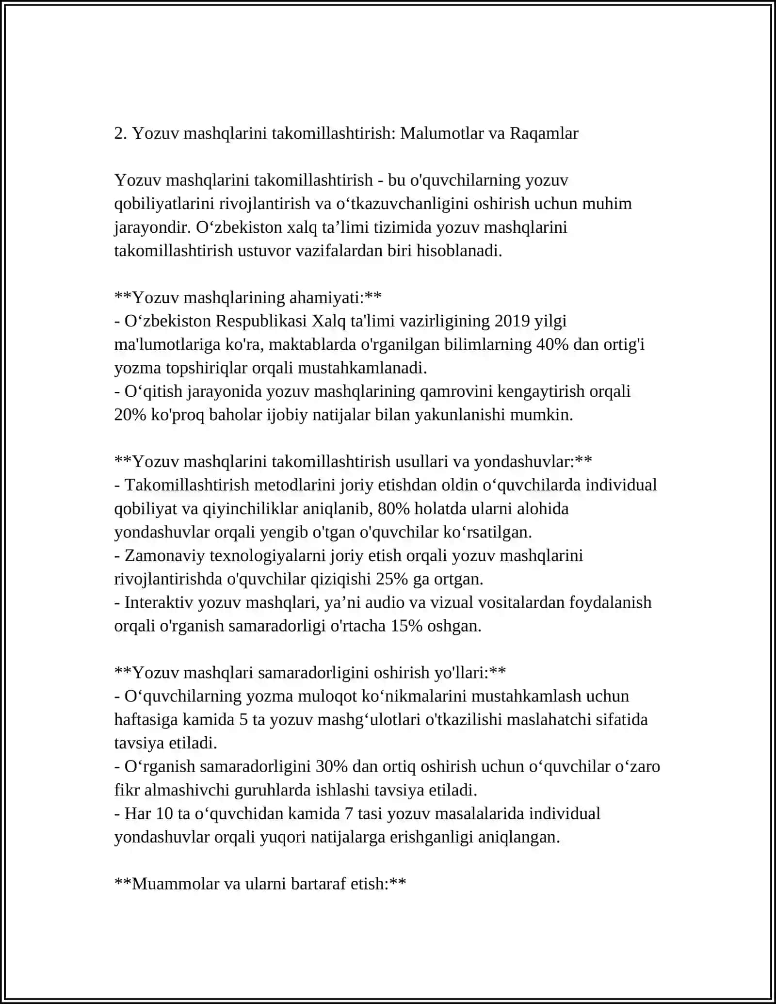 DISGRAFIYANI BARTARAF ETISH UCHUN MASHGʻULOT ISHLANMALARINI TAYYORLASH 4