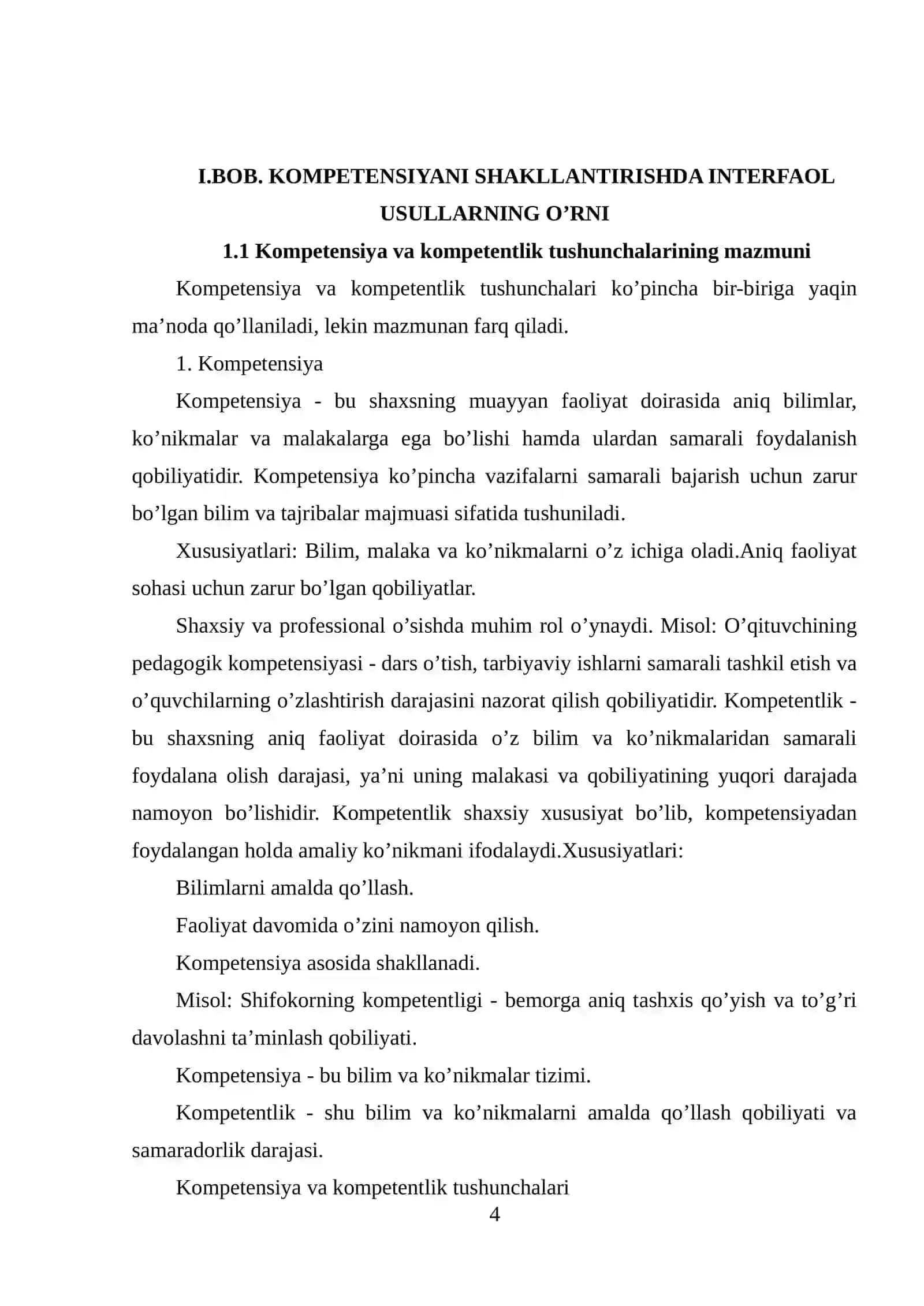 BOB. KOMPETENSIYANI SHAKLLANTIRISHDA INTERFAOL USULLARNING O‘RNI 4