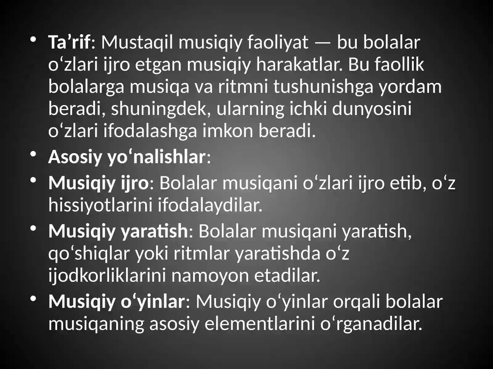 Bolalarning mustaqil musiqiy faoliyati 4