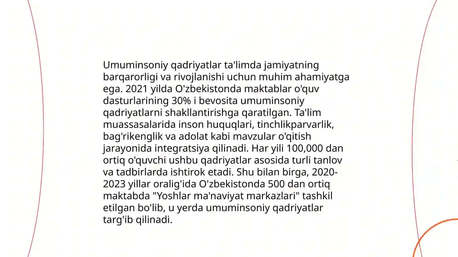 Tarbiyaning milliy va umuminsoniy qadriyatlar qamrovida bo'lishi 4