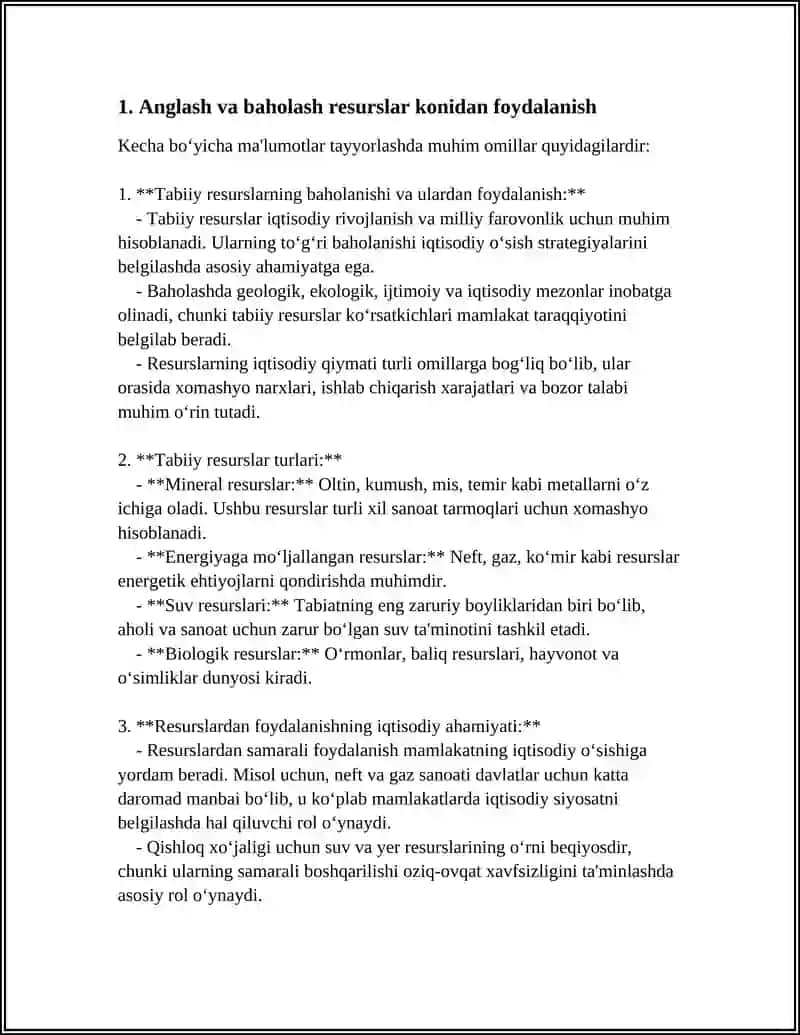 FOYDALI QAZILMALARNI QAZIB OLISHDA KON RESURSLARIDANOQILONA FOYDALANISH MA’LUMOT 4
