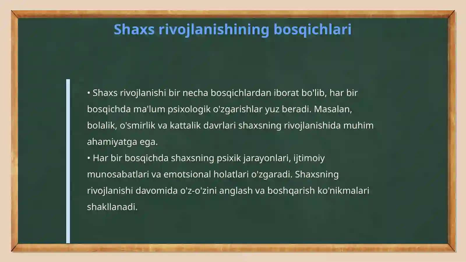 Shaxs psixik rivojlanishini bosqichlari Psixologiya fani 4
