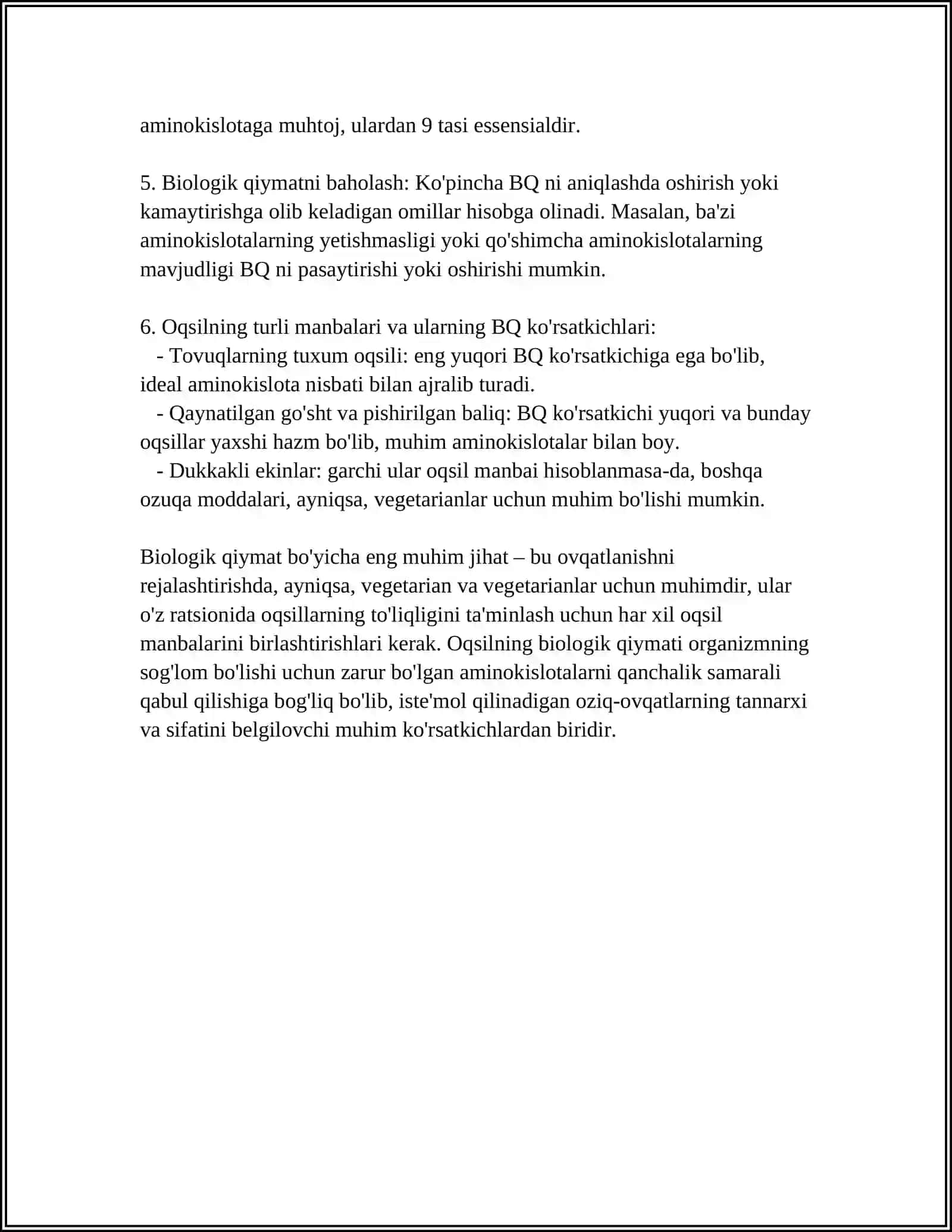 Oqsil va uning kòrsatkichlari 4